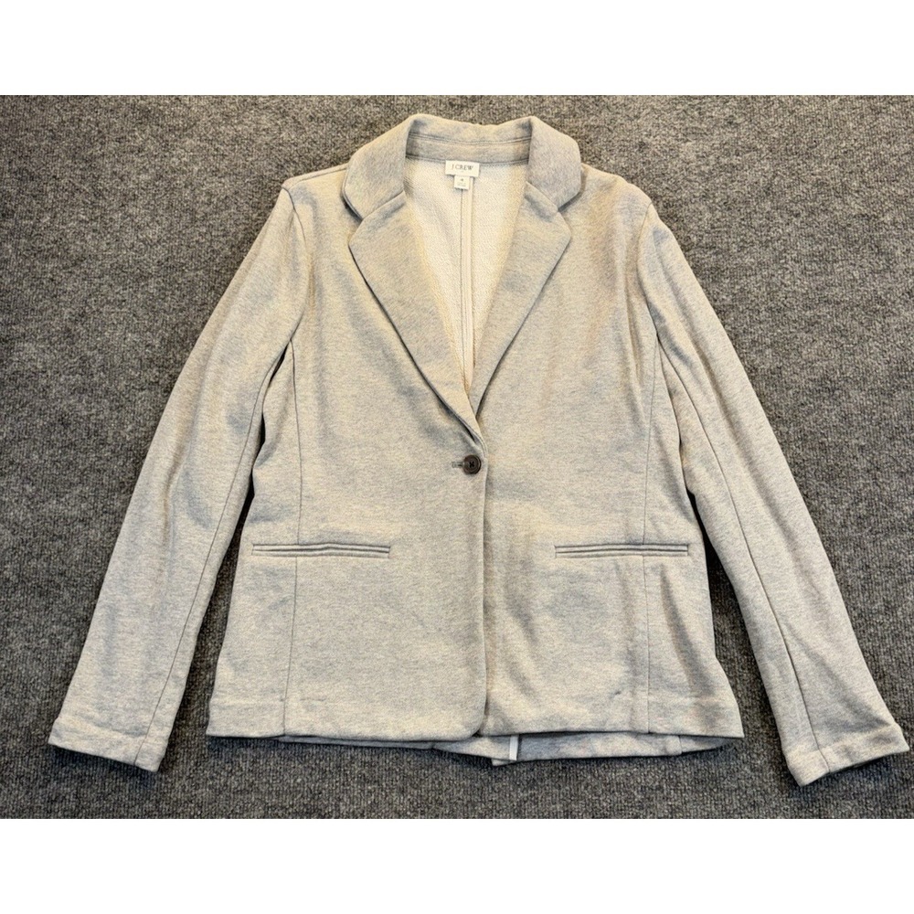 J.Crew Women's Size 4 Gray Knit Blazer Jacket Cotton Stretch